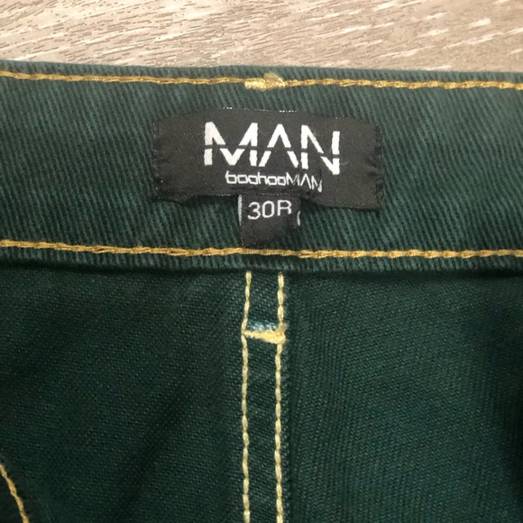 Boohoo‎ Man Dark Green stretch Men’s Size jeans 30R leg 30 Inseam - Picture 2 of 8